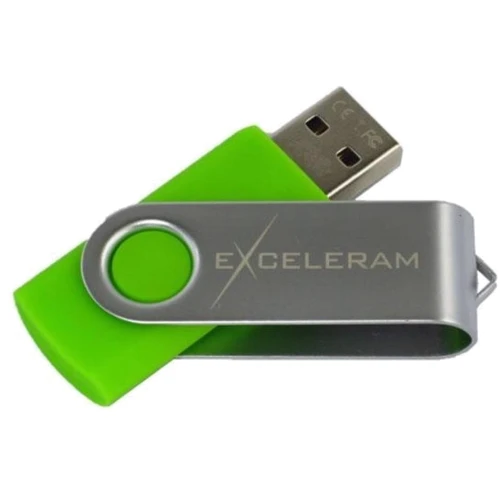 USB-флешка eXceleram 16GB P1 Series USB 2.0 Silver/Green (EXP1U2SIGR16)
