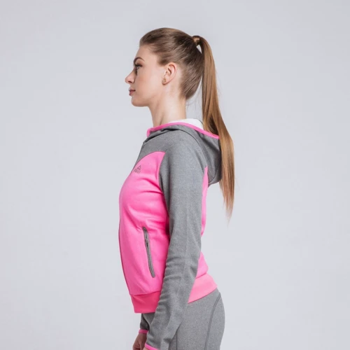 Спортивная толстовка Peak FW67686-PIN 46 розовая с капюшоном на молнии: Сезон Демисезон
