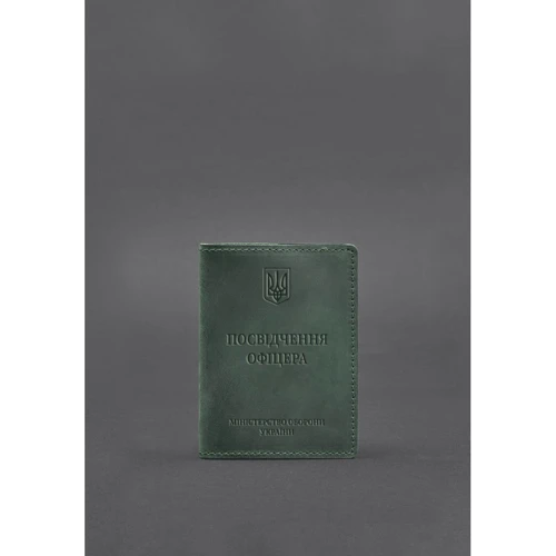 Обложка для удостоверения офицера BlankNote Crazy Horse 9.0 зеленая (BN-OP-9-malachite): Пол Унисекс