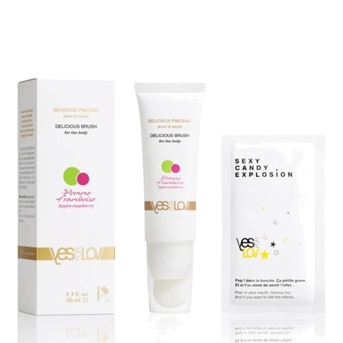 Массажное масло DELICIOUS BRUSH яблоко с малиной YESforLOV: Тип Масло