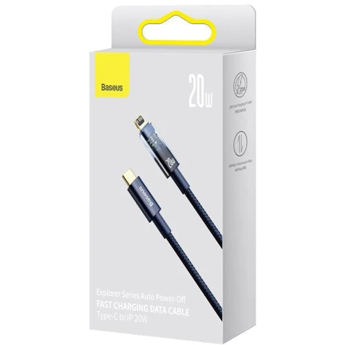 Кабель Baseus Cable USB-C to Lightning Explorer Series Auto Power-Off 20W 1m Blue (CATS000003) фото 4