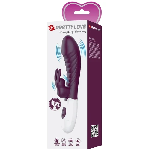 Вибромассажер для стимуляции точки G и клитора LYBAILE Pretty Love Naughty Bunny Dark Purple (BW-500071-A2)