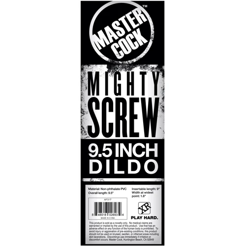 Фаллоимитатор с винтовой конструкцией Master Cock Mighty Screw 9.5 inch Dildo (чёрный)