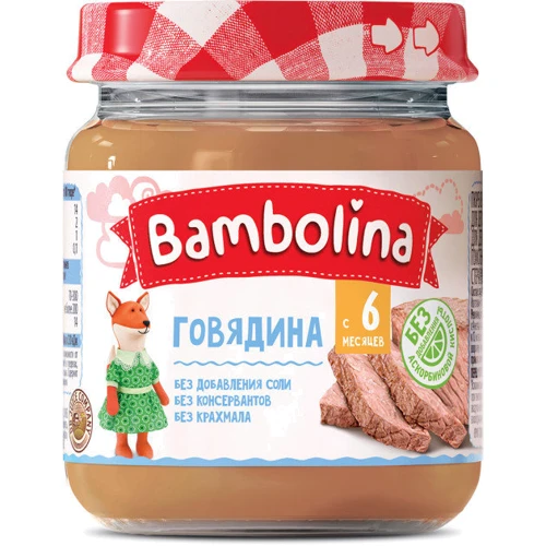 Bambolina Пюре Говядина 100 г (4813538007030)