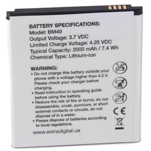 Аккумулятор ExtraDigital 2000mAh (BM40) for Xiaomi Redmi 1s: Производитель ExtraDigital
