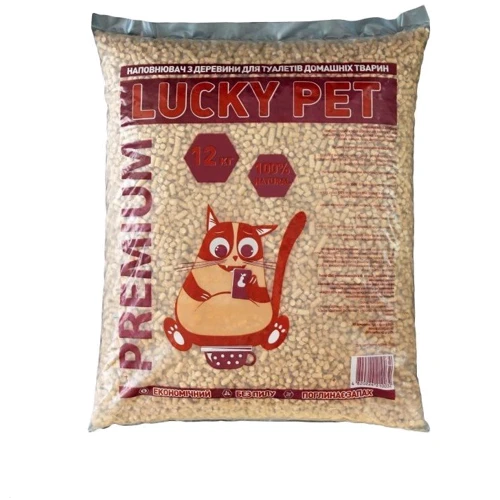 Наповнювач для котячого туалету Lucky Pet преміум Деревний поглинаючий 12 кг (41 л) (4820224210032)