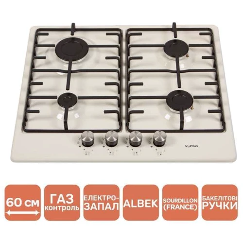 Варочная поверхность Ventolux HG640-MA3 S (IVORY): Расположение панели Спереди посередине
