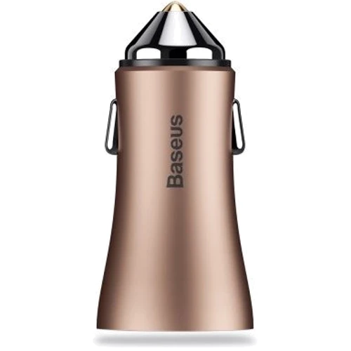 Зарядний пристрій Baseus USB Car Charger Golden 2xUSB 12W 2.4A Gold