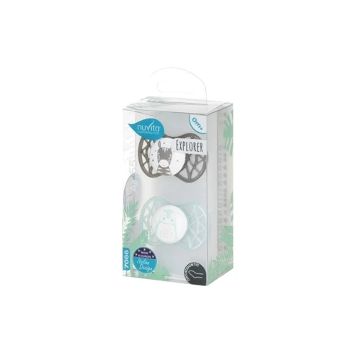 Пустышка Nuvita 7066 Air55 Explorer ортодонтическая 0m+ 2 шт (NV7066N): Материал силикон