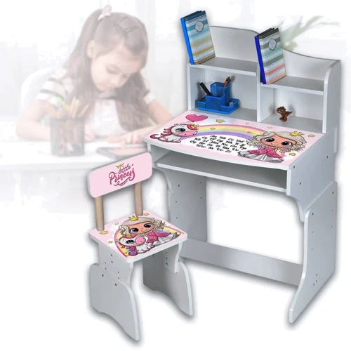 Дитяча парта зі стільцем Bambi Принцеса, англійська абетка (M 904-4)