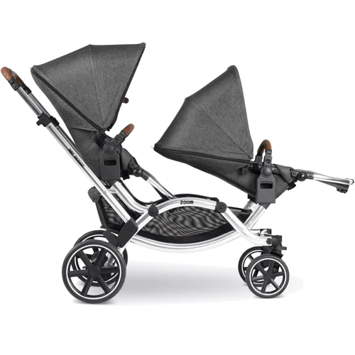 Универсальная коляска для двойни 2 в 1 ABC Design Zoom Diamond Edition Asphalt фото 11