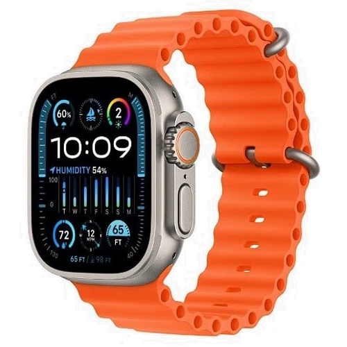 Apple Watch Ultra 2 GPS + Cellular 49mm Titanium Case with Orange Ocean Band (MREH3) 