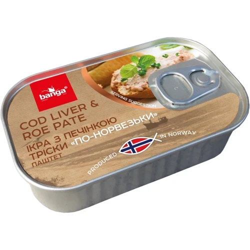 Паштет Banga Икра с печенью трески По-Норвежски 100 г (4751017406229)