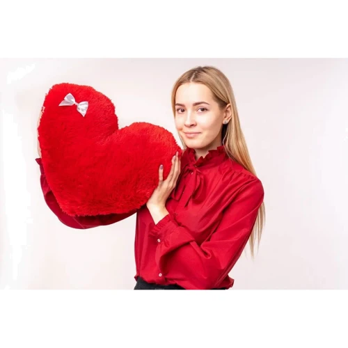 М'яка іграшка Подушка "Серце" 50 см червоний