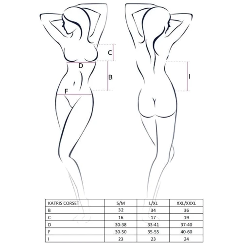 Корсет со шнуровкой Passion KATRISS CORSET black XXL/XXXL