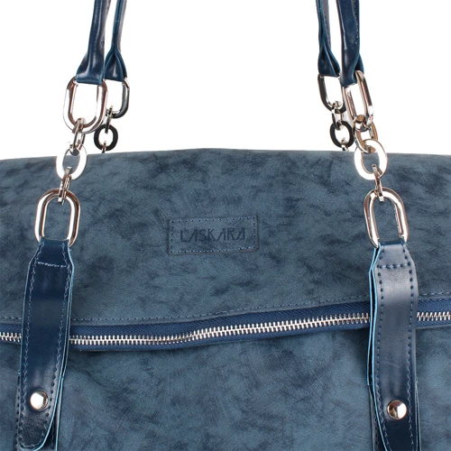 Женская сумка тоут Laskara синяя (LK10190-blue-duo): Застежка Молния
