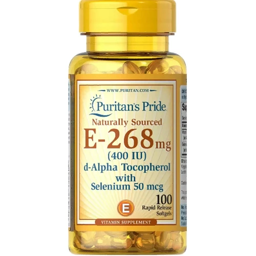 Puritan's Pride Vitamin E with Selenium 400 IU Витамин Е с селеном 100 гелевых капсул