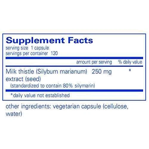 Pure Encapsulations Silymarin 250 mg 120 caps Силімарин (PE-00243): Форма випуску капсули