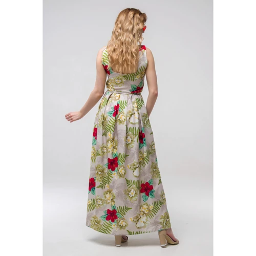 Платье FLFashion Магнолия ППМ 2201 48 бежевый повседневное длинное макси: Фасон рукава Без фасона