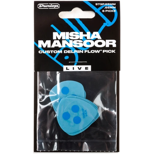 Медіатор Медіатор DUNLOP MISHA MANSOOR CUSTOM DELRIN FLOW PICK LIVE .65MM: Товщина  Средние (0.66 - 0.73 мм)