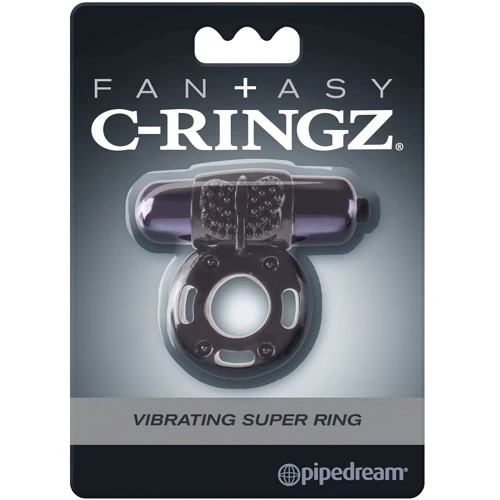 Эрекционное вибро кольцо Vibrating Super Ring Black