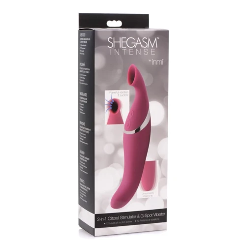 Женский стимулятор с вакуумом Inmi Shegasm Intense 2 in 1 Clit Stimulator