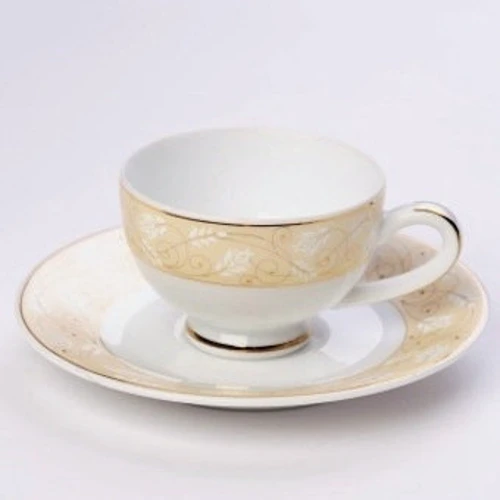 Чашка з блюдцем DPL White Lucie Gold 13656