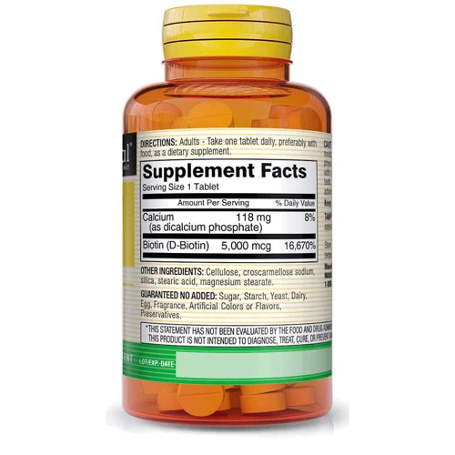 Mason Natural Biotin 5000 mcg Біотин 60 таблеток: Тип вітамін B