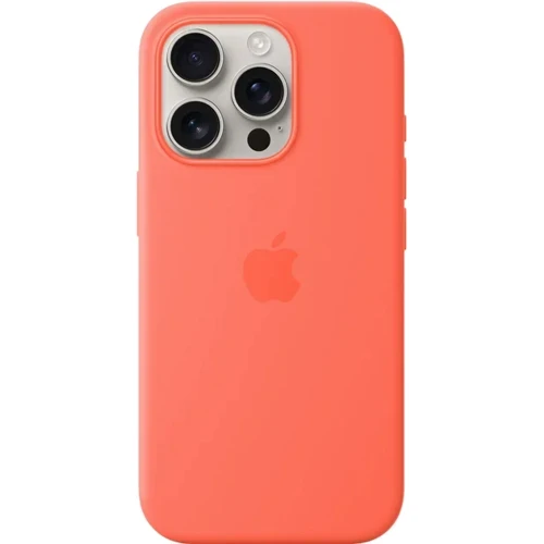 Чехол для iPhone Apple iPhone 16 Pro Silicone Case with MagSafe - Tangerine (MDFY4ZM/A): Материалы Силикон