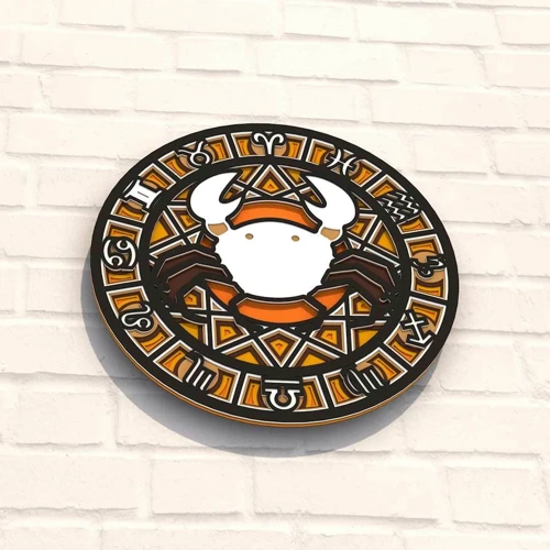 Дерев'яна картина-розмальовка Wortex Woods Знак зодіаку Рак 35x35 (3DP61003)