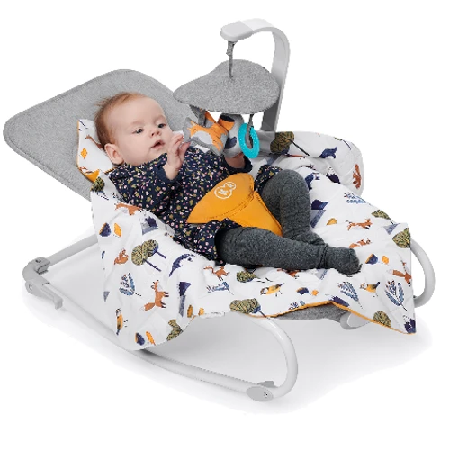 Шезлонг-качалка Kinderkraft Felio 2020 Forest Yellow (KKBFELOYEL000N): Дополнительные удобства регулируемая спинка, звуковое сопровождение, вибрация, ремни безопасности, звуковое сопровождение, в