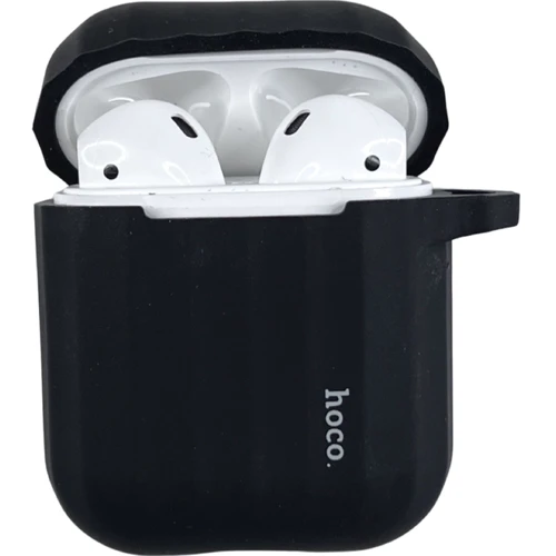 Защитный чехол для наушников Airpods 2 HOCO silicone case black (P) фото 4