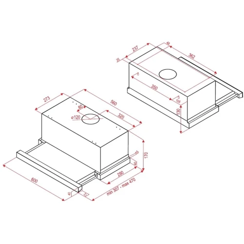 Вытяжка Perfelli TL 6112 I LED: Материал корпуса металл