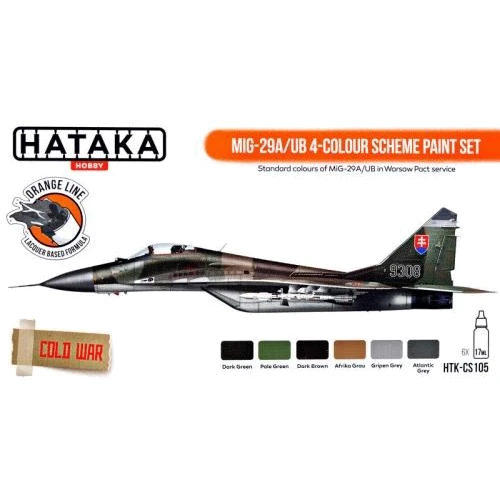 Набір фарб Hataka Hobby 4-колірна схема фарбування МіГ-29А/УБ, 6 шт.