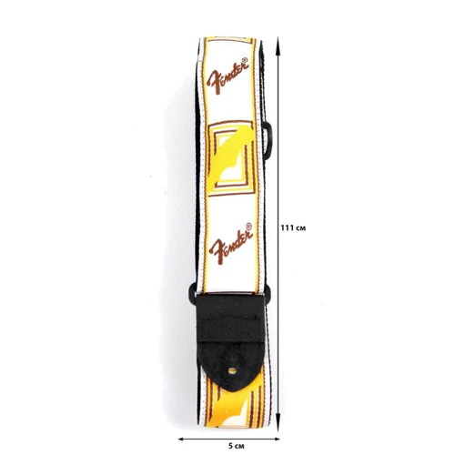 Ремень для гитар Fender 2 Monogrammed White Brown Yellow Strap (14488): Производитель Fender