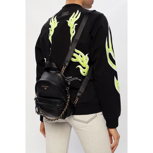 Женский рюкзак Michael Kors Slater XS CNV MSGR Backpack черный (30T0G04B0L001): Тип ручки На цепочке, Плечевой ремень, Короткая ручка