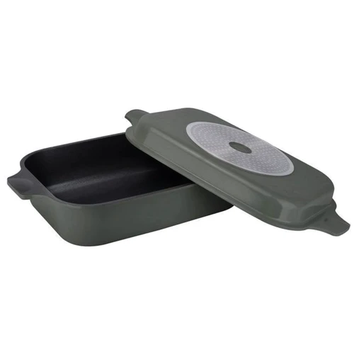 Гусятниця RINGEL Zitrone Olive сковорода Ростер з кришкою 34x24x13.5 см 6+3л (RG-2108-34/OL)