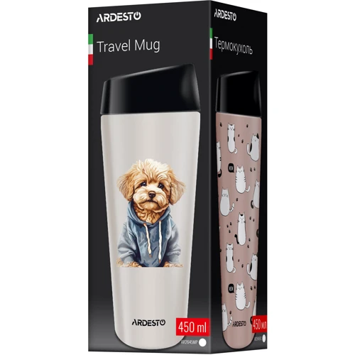 Термокухоль Ardesto Coffee Time Maltipoo 450 мл, бежевий (AR2645MP) фото 6