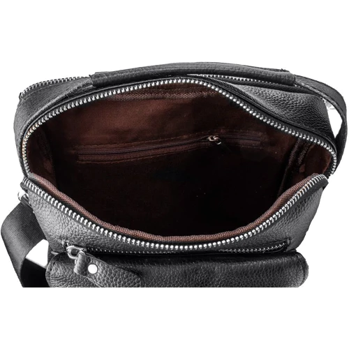 Мужская сумка через плечо Valiria Fashion черная (3DETBX4022-2): Застежка Молния