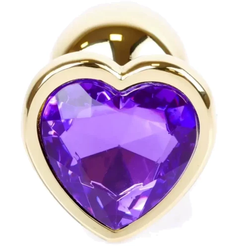 Анальная пробка с кристаллом BOSS of TOYS Boss Series - Jewellery Gold Heart PLUG Purple S, BS6400043
