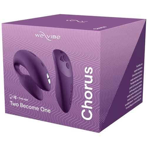 Смарт-вібратор для пар We-Vibe Chorus Purple, сенсорне керування вібраціями стисненням пульта