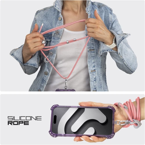 Ремешок для смартфона ArmorStandart Silicone Rope Titanium Pink with Grey holder (ARM76275) фото 3