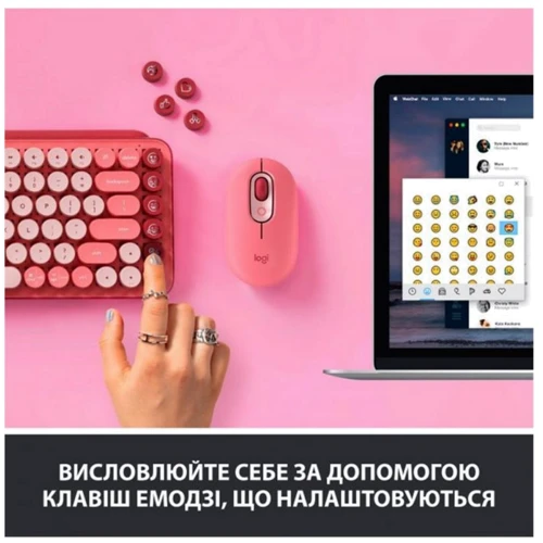Клавіатура Logitech POP Keys Wireless Mechanical Keyboard UA Rose (920-010737): Кількість клавіш 87