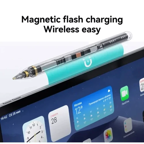 Стилус Usams US-ZB264 Transparent Magnetic Charding Tilt-Sensitive Active Touch Transparent Black фото 4