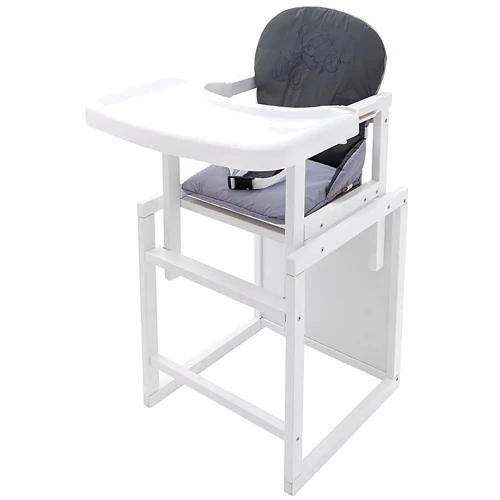 Стульчик-трансформер Babyroom Винни-240 белый пластиковая столешница графит-серый (мишка с будильником) (680579): Тип трансформер