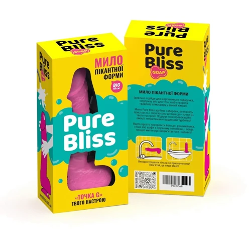 Крафтове мило-член із присоскою Pure Bliss BIG Pink, натуральне