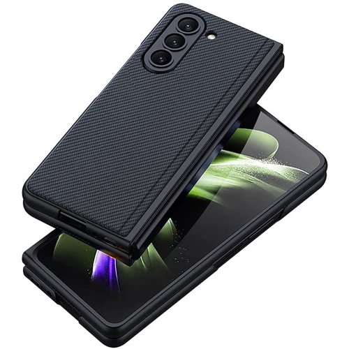 Аксесуар для смартфона GKK Leather Wallet with Stand Carbon для Samsung F946 Galaxy Fold 5: Матеріал закаленное стекло, пластик
