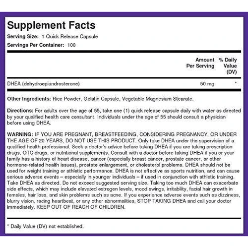 Piping Rock DHEA 50 mg 100 caps DHEA (соединение активной гемицеллюлозы): Форма выпуска Капсулы