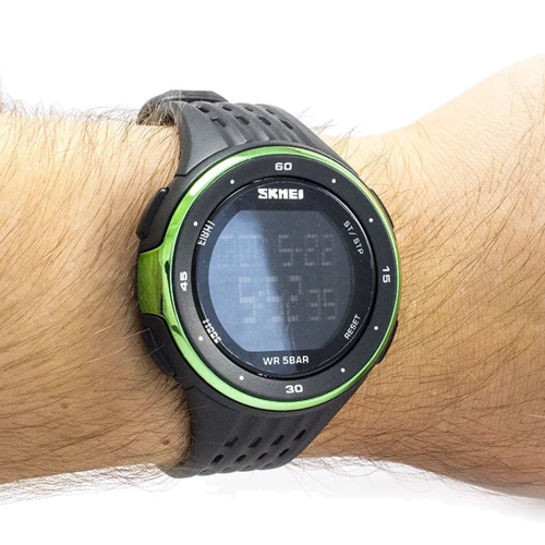 Наручний годинник Skmei DG1219 Green: Функції Секундомір, підсвічування, День тижня, Будильник, Дата