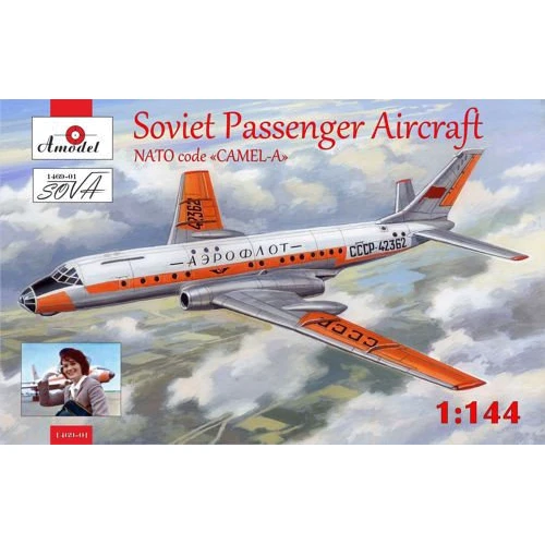 Модель Amodel Советский пассажирский самолет Ту-104, Аэрофлот (AMO1469-01)